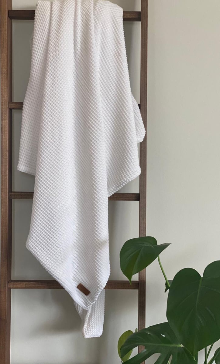 Cloud White waffle throw Village & Co. Handmade