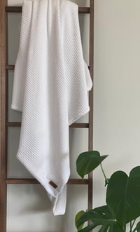 Cloud White waffle throw