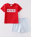 Boys red flag patriotic set 