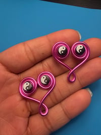 Image 2 of Pink Dual Aura Earrings