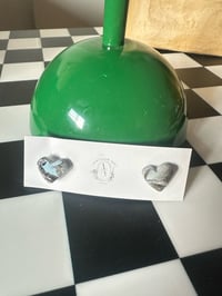 Image 1 of BLACK MARBLE HEART STUDS | POLYMER CLAY EARRINGS