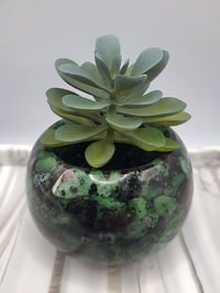 Image 3 of Handmade Resin Bowl with Ruby Zoisite Crystals | Planter | Candle Holder - 3 Sizes