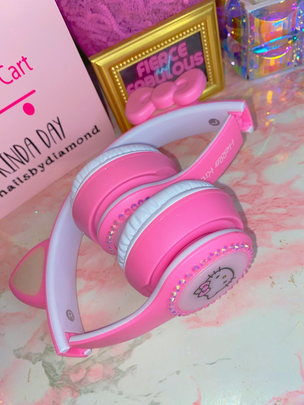 Image of Hello Kitty Bling LED Foldable Bluetooth Headphones