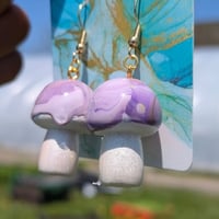 Image 4 of Lavender Ice Cream Mushroom Dangles 
