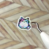 Image 2 of Pride Pixel Cats sparkle mini sticker sheet
