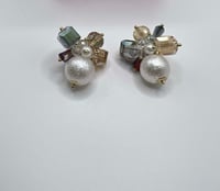 Image 1 of Geometric pearl stud