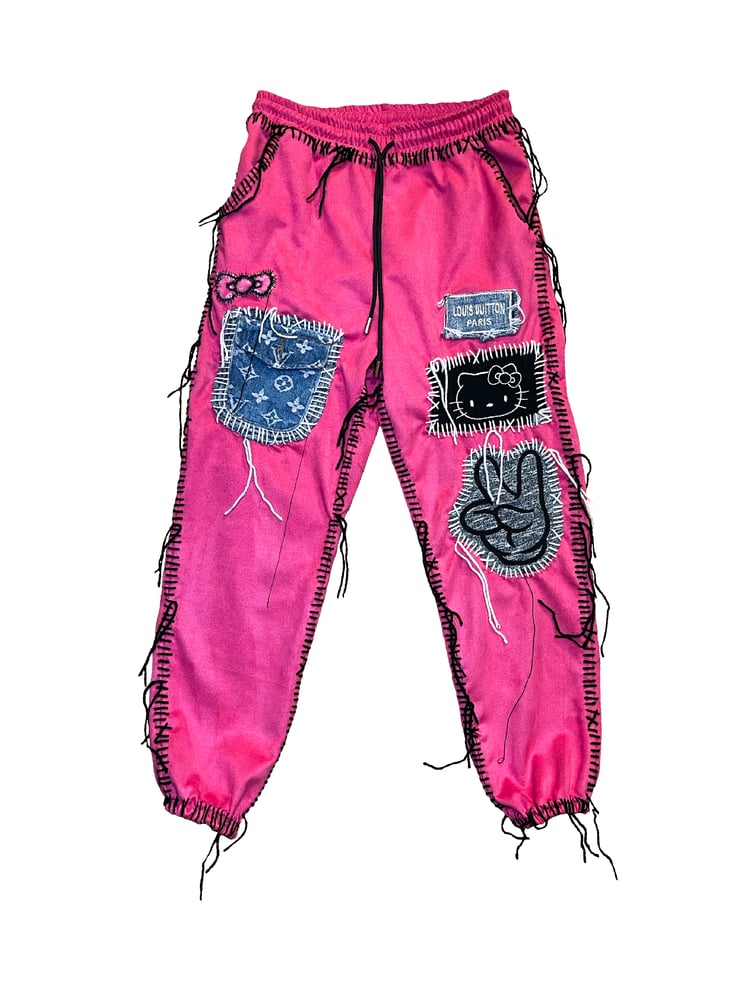 Image of THE END IS NEAR KITTY GURL PINK SWEATPANTS