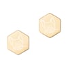 Frenchie Sterling Silver Hexagon Stud Earrings