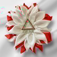 Image 4 of Red & White Flower Petal Delta Brooch