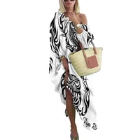 Image 1 of Women's Off Shoulder Pueo Print Dress