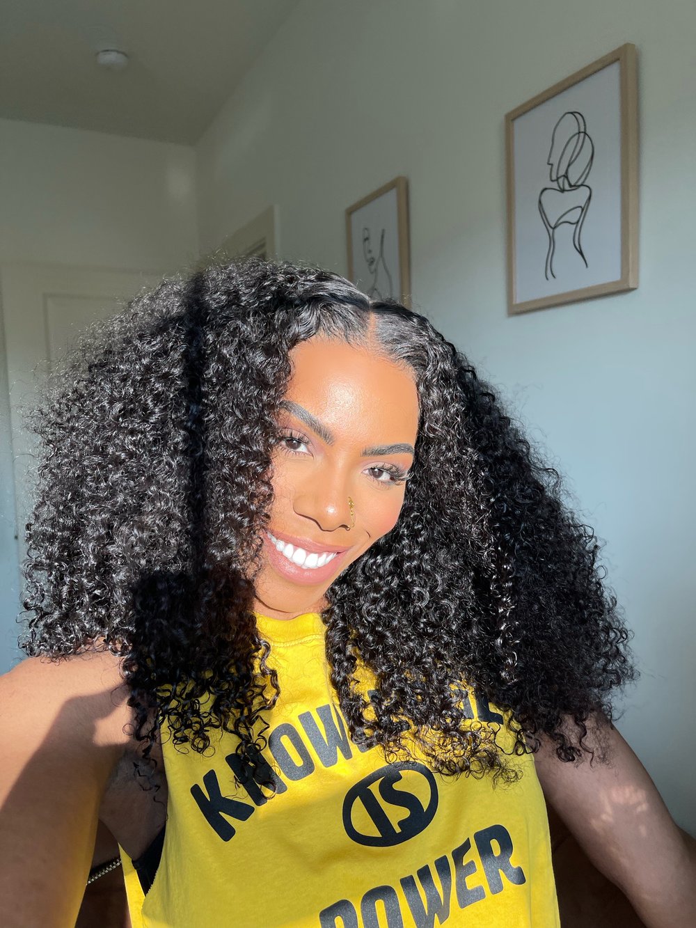 Image of 20 inch KINKY CURLY HD lace CLOSURE wig
