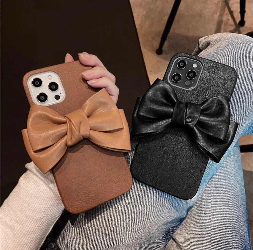 Image of Cute Bow Solid Color iPhone 12 Pro Max Case