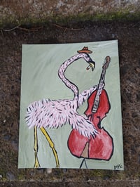 Image 2 of Flamingo Playing Stand Up Bass