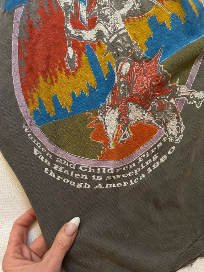 80s Van Halen thrashed concert tee lot t shirt