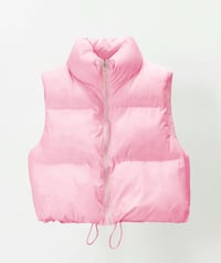 Image 3 of Stand Collar Quilted  Vest
