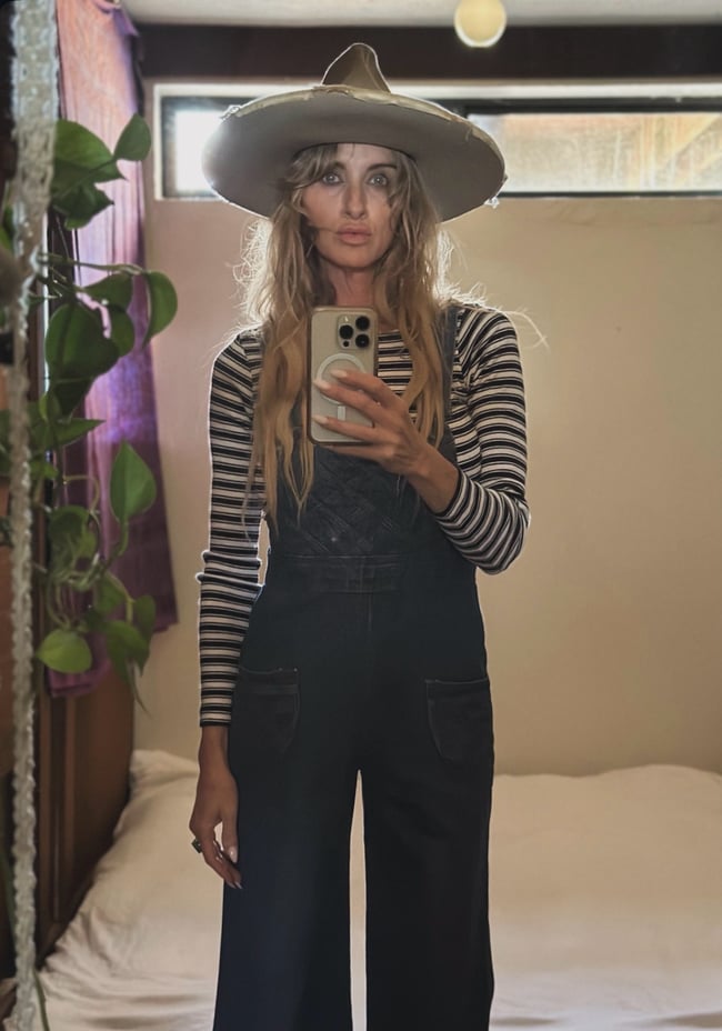 1970s overalls bellbottom jean denim fitted basketweave 