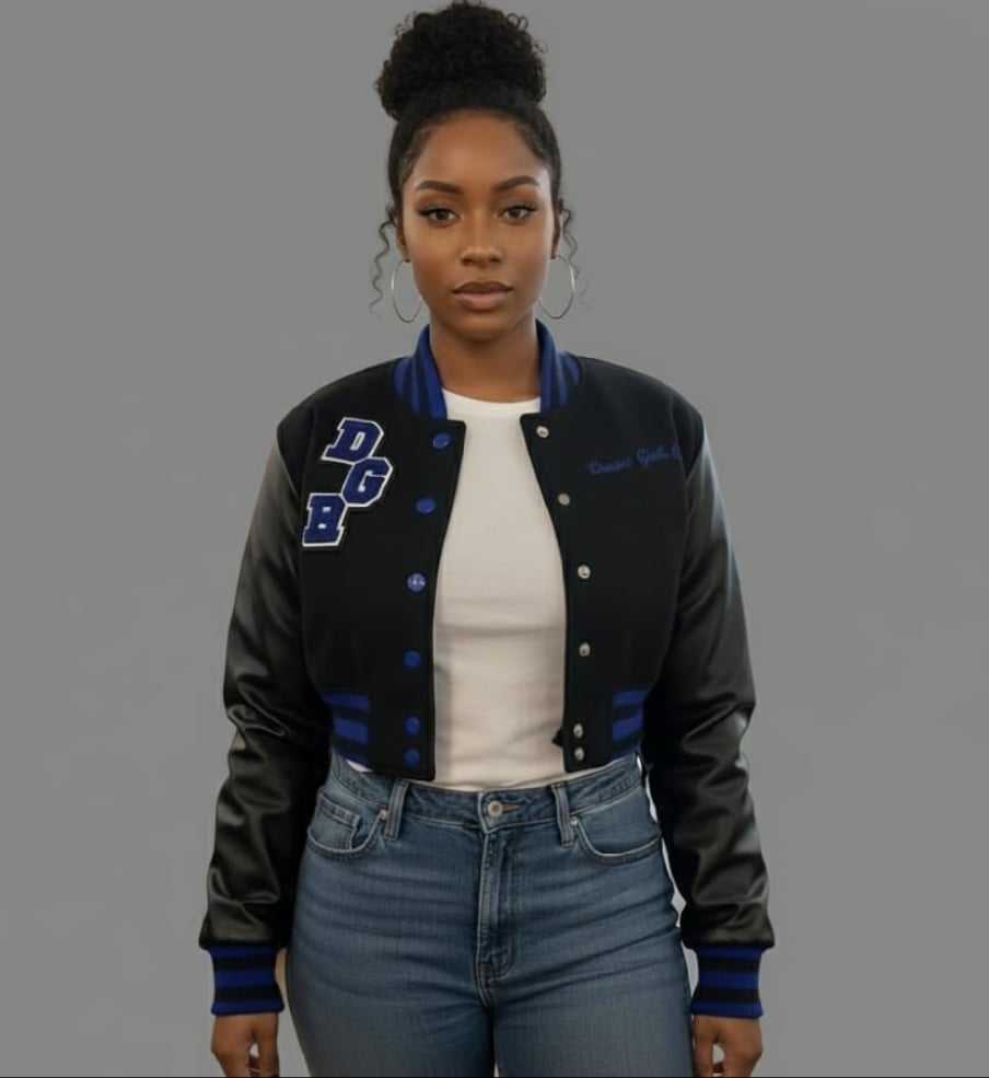 Image of DGR Crop Letterman Jacket (Lions Inspired)