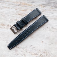 Image 3 of 18mm Corfam Style Strap - Missouri Navy