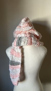 Image 3 of plush hooded scarf