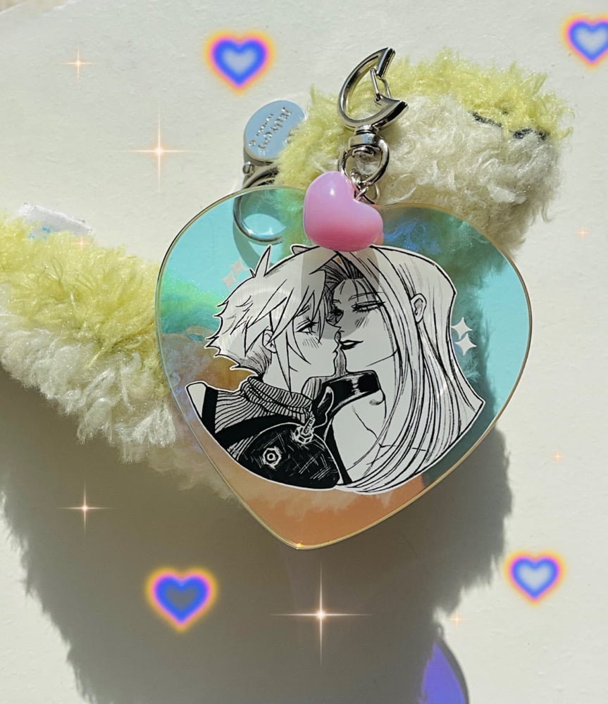 Image of Sephiroth x Cloud Holographic Acrylic Charm 8cm