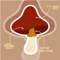 Beaded Mushroom Sticker 