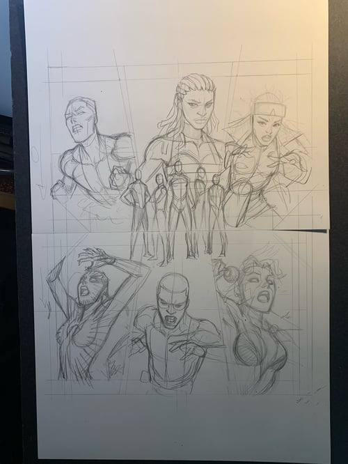 Image of DEAD XMEN #4 pgs 16-17 (double-page splash) original art