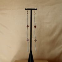 Image 1 of 3 tier Dentalium dangles (pink mop)