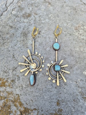 Sunny long earrings  with larimar