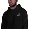 Unisex Embroidery Pocket Logo White Hoodie