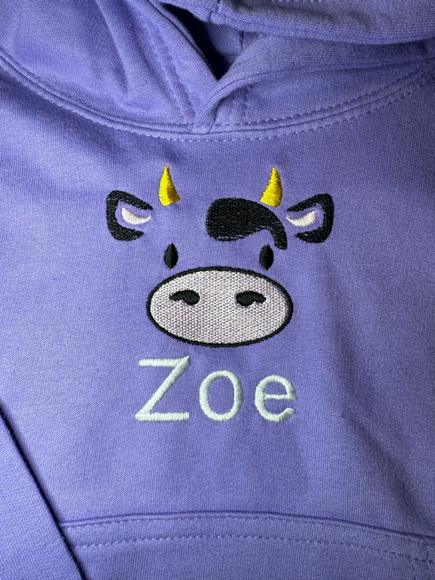 Image of Junior - Cow Hoody with Personalisation 