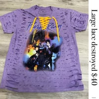 Large purple rain lace destroyed