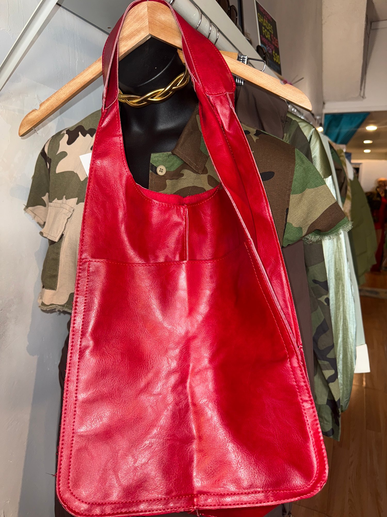 Image of The Bold Red Luxe Carryall Tote