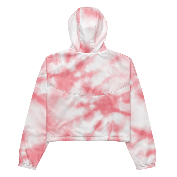 Image of Ladies Cropped Windbreaker Hoodie (Tie Dye)