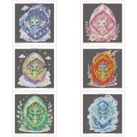 Image 3 of Dragon Babies in Bloom Mini Diamond Painting Kit by TheClipartClubStudio