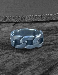Image 3 of Ride the Sky Sterling Silver Curb Chain Ring 4.5
