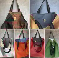 Image 2 of Large handmade shopping bag - Red