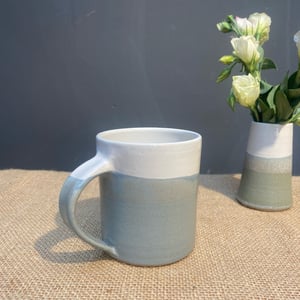 Image of Tall Mug - White & Grey