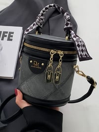 Image 1 of Bucket Crossbody Bag with Scarf Accent