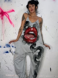 Image 3 of “GIVE’EM LIP” CUSTOM PAINTED BAGGY JUMPER MEDIU