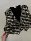 70s Laise Adzer studded cotton waistcoat