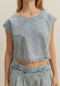 Image 1 of denim short set