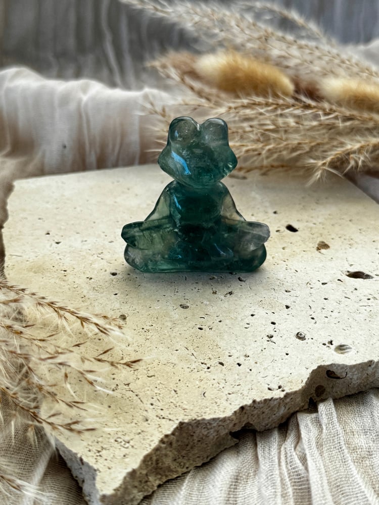 Image of Fluorite Frog Carving 