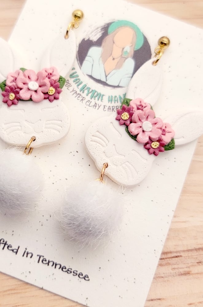 Image of Floral Bunny Dangles