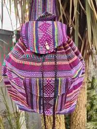 Image 1 of MALIA Mexican Baja woven fabric Backpack -PURPLE