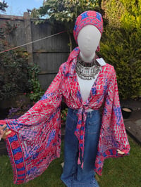 Image 1 of Pefkos co ord sarong set red and blue
