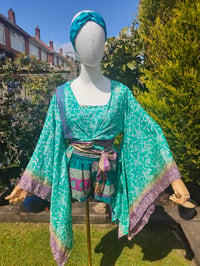 Image 6 of Kimono and cami top Set-jade and 💜 purple