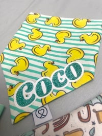 Image 4 of Easter / Spring Personalised Bandanas / Rubber Ducks/ Rabbits and Carrots / April Showers