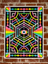 EYE SEE YOU - Limited flocked UV reactive screen print