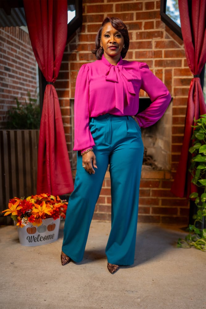 Image of Chiffon Blouse w/Neck Tie