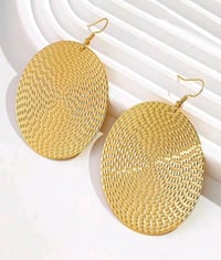 Large Round Disc Hoop Earrings